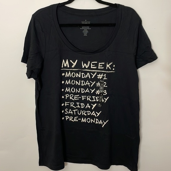 Torrid size 2 Graphic Daily week Monday tee tshirt - Picture 2 of 5
